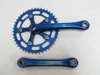 School BMX Cranks 175 Chain Wheels 44 Blue Used Made in Japan