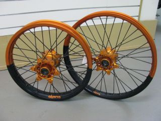 Alpina Motocross Wheels Orange Black KTM Tubeless System