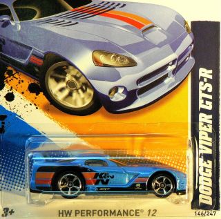 Hot Wheels HW Performance 12 Dodge Viper GTS R Blue M Case
