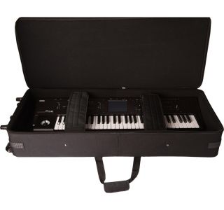 New Gator Hard Soft 61 Note Keyboard Padded Bag Case w Wheels
