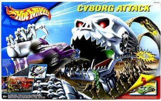 Hotwheel Hot Wheels Cyborg Assault Car Racing Track Set w 2 Cars