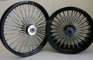 Black Mammoth Fat Spoke Wheels Harley 21x2 15 18x5 5