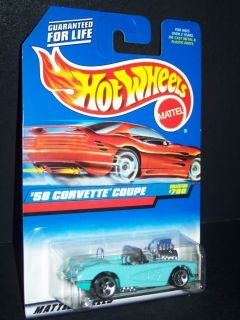 1998 Hot Wheels 58 Corvette Coupe Collector 780 Mint on Card