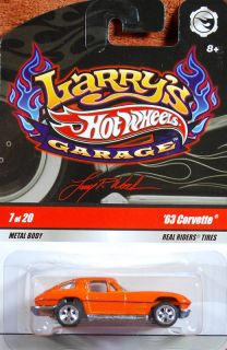 Hot Wheels Larrys Garage 63 Corvette Orange Real Rder