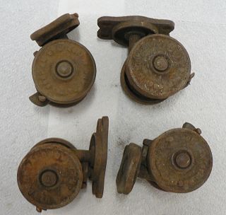 Set of Four Cast Iron Swivel Wheels