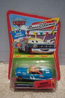 Pixar Cars Chase Mario Andretti Race O Rama Package 97 Red Rims