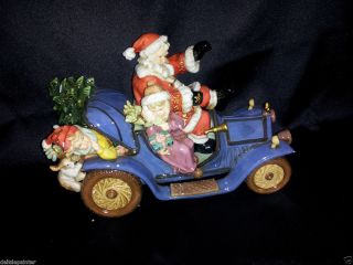 Grandeur Noel Porcelain Santa On Wheels Collectors Edition 2003 New In