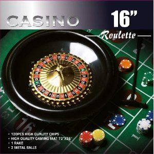 Complete Set Roulette Numbers Wheel Felt Rake w 120 Chips Casino Style