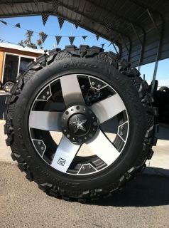 20 Silver Rims Tires 8x165 Hummer Chevy Dodge 35 12 50 20 Nitto Mud