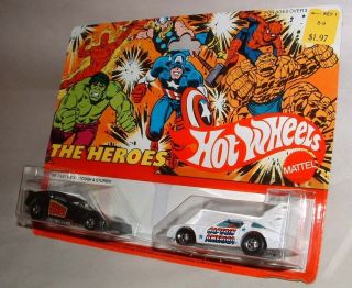 1979 HOT WHEELS THE HEROES 2 PACK HUMAN TORCH CAPTAIN AMERICA MINT ON