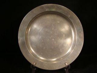 18th Century RARE 10 3 4 Heavy Antique Pewter Flat Rim Charger