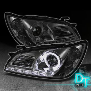 05 IS300 DRL LED Projector Headlights Lamps w Halo Rim Smoked