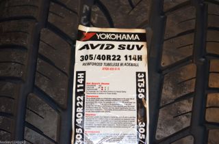 New 305 40 22 Yokohama Avid SUV Tires