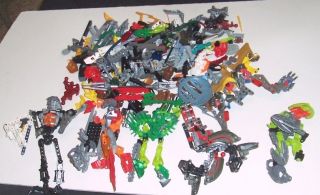 Box Lot of Lego Technic Bionicle Figures Pieces Legos