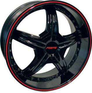 Redrum Black with Red Stripe Mustang Charger G6 Wheels Rims