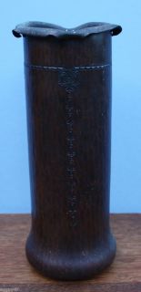 Arts & Crafts Roycroft BellFlower Hammered Copper Vase Aurora Brown AS