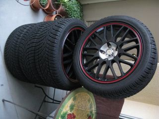  wheels with red stripe fits Subaru STi Nissan etc rims only no tires