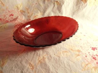 Hocking Royal Ruby Red Serving Bowl Scalloped Rim Beautiful