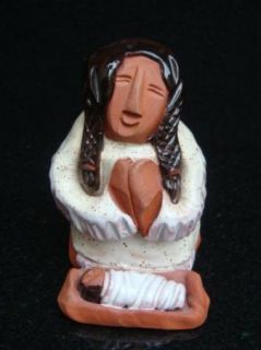 Canada Inuit Keena Mother Child Pottery Figurine