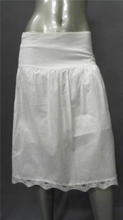 Lucy Love Junior s A Line Knee Length Skirt White Solid Designer