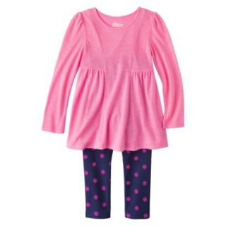 Circo Infant Toddler Girls 2 Piece Top and Legging Set   Pink 12 M