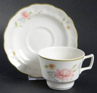 Royal Doulton Ashbourne Flat Cup & Saucer Set, Fine China Dinnerware   Majestic