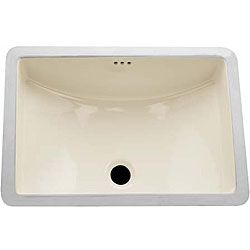 Highpoint Collection Ceramic 18x12 inch Undermount Vanity Sink : Bisque (Bisque Uses standard USA drains *Template not included with ceramic sinks. )