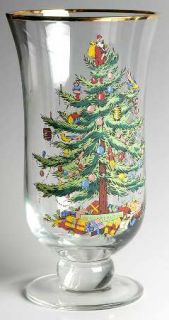 Spode Christmas Tree Green Trim Glassware Hurricane/Ped 9, Fine China Dinnerwar