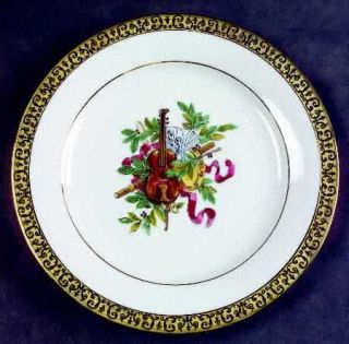 Royal Gallery Gold Buffet (Christmas) Salad Plate, Fine China Dinnerware   Chris