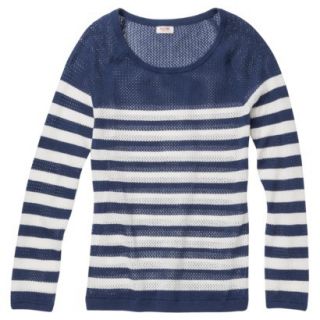 Mossimo Supply Co. Juniors Mesh Striped Sweater   Dogbone/Blue S(3 5)