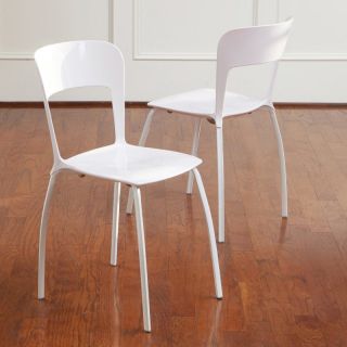 Best Selling Home Decor Furniture LLC White Modern 16.5 in. Chairs   Set of 2  