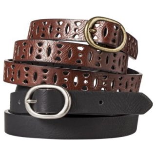 Mossimo Supply Co. Two Pack Skinny Belt   Black/Brown S