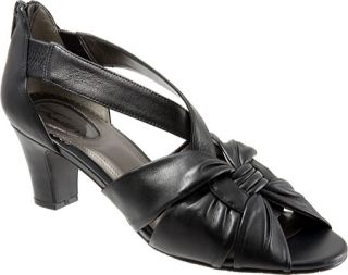 Womens Trotters Charlie   Black Silk Sheep Strappy Shoes