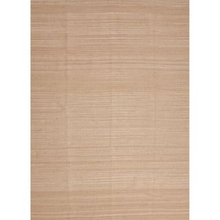 Handmade Flat Weave Solid Pattern Brown Rug (5 X 8)