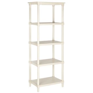 Safavieh Odessa White Bookcase (WhiteMaterials: Pine, MDF, wood veneerFinish: WhiteDimensions: 66.75 inches high x 23.5 inches wide x 15.75 inches deepThis product will ship to you in 1 box.Assembly required )