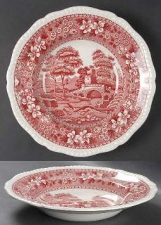 Spode Tower Pink (Older Backstamp) Large Rim Soup Bowl, Fine China Dinnerware  