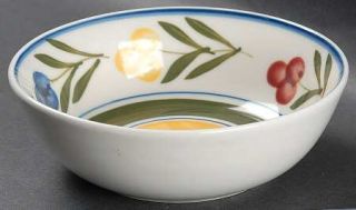 Gibson Designs Villa Flora Coupe Cereal Bowl, Fine China Dinnerware   Red,Blue&Y