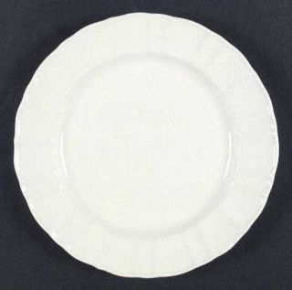 Williams Sonoma Austen Dinner Plate, Fine China Dinnerware   All Cream, Ribbed,