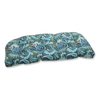 Pillow Perfect Pretty Paisley Navy Wicker Loveseat Outdoor Cushion (Blue/greenClosure Sewn seam closureUV protection Yes Weather resistant Yes Care instructions Spot clean or hand wash fabric with mild detergentDimensions 19 inches wide x 44 inches l