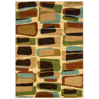 Cream/ Berber Abstract Accent Rug (22 X 33)