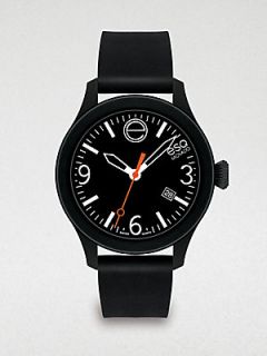 ESQ Movado Silicone Wrapped Stainless Steel Watch   Black