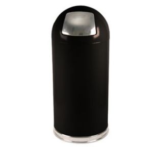 Witt Industries 15 Gallon Indoor Trash Can w/ Dome Top & Galvanized Liner, Black