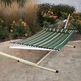 Hayneedle Hammock with Stand: Island Bay Seagrass Quilted Hammock with Steel