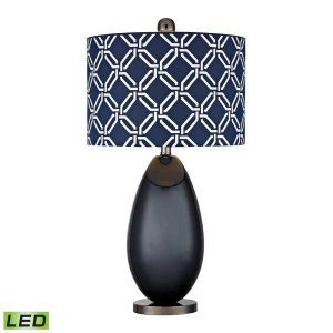 Dimond Lighting DMD D2521 LED Sevenoakes Navy Blue Glass Table Lamp with Linked