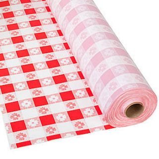 Red Gingham Plastic Table Roll