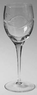 Fostoria Jolie Clear Wine Glass   Gray Cut Floral On Bowl, Smooth Stem