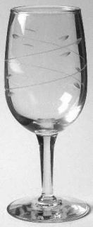 Libbey   Rock Sharpe Interlude (Smooth Stem) Wine Glass   Gray Cut Swirl,Leaves,