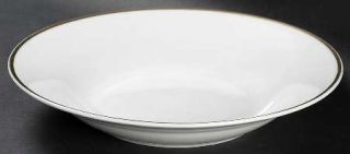 Gibson Designs Gold Band Rim Soup Bowl, Fine China Dinnerware   All White, Undec