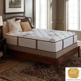 Stearns And Foster Estate Firm Tight Top Queen size Mattress Set (QueenSet includes: Mattress and BoxspringConstruction: Cashmere infused cover, Indulge Quilt, ClimaSense™ Gel Memory Foam, IntelliCoilSupport: Firm14.75 Gauge Titanium Twice Tempered Indi