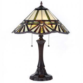 Tiffany style 2 light Bronze Finish Table Lamp